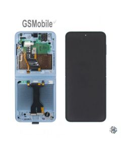 Original Full Display Assembly Samsung Galaxy Z Flip6 5G F741B Blue with Frame