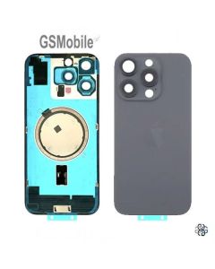 Tapa trasera + Soporte de metal para iPhone 16 Pro Max Negro