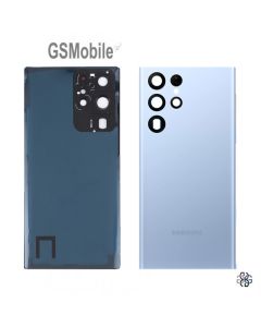 Cache arrière + Vitre caméra Samsung S22 Ultra 5G Galaxy S908B Bleu