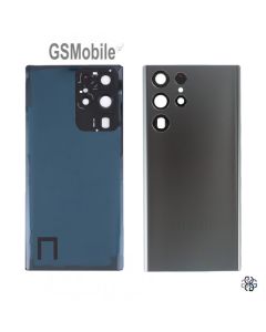 Cache arrière + Vitre caméra Samsung S22 Ultra 5G Galaxy S908B Gris
